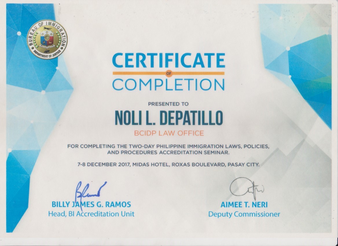 BID CERT. noli depatillo